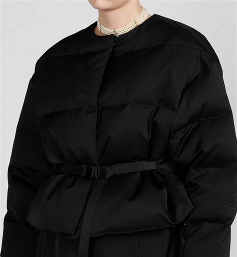 DiorAlps Puffer Jacket with Belt Black Quilted Wool and Silk 